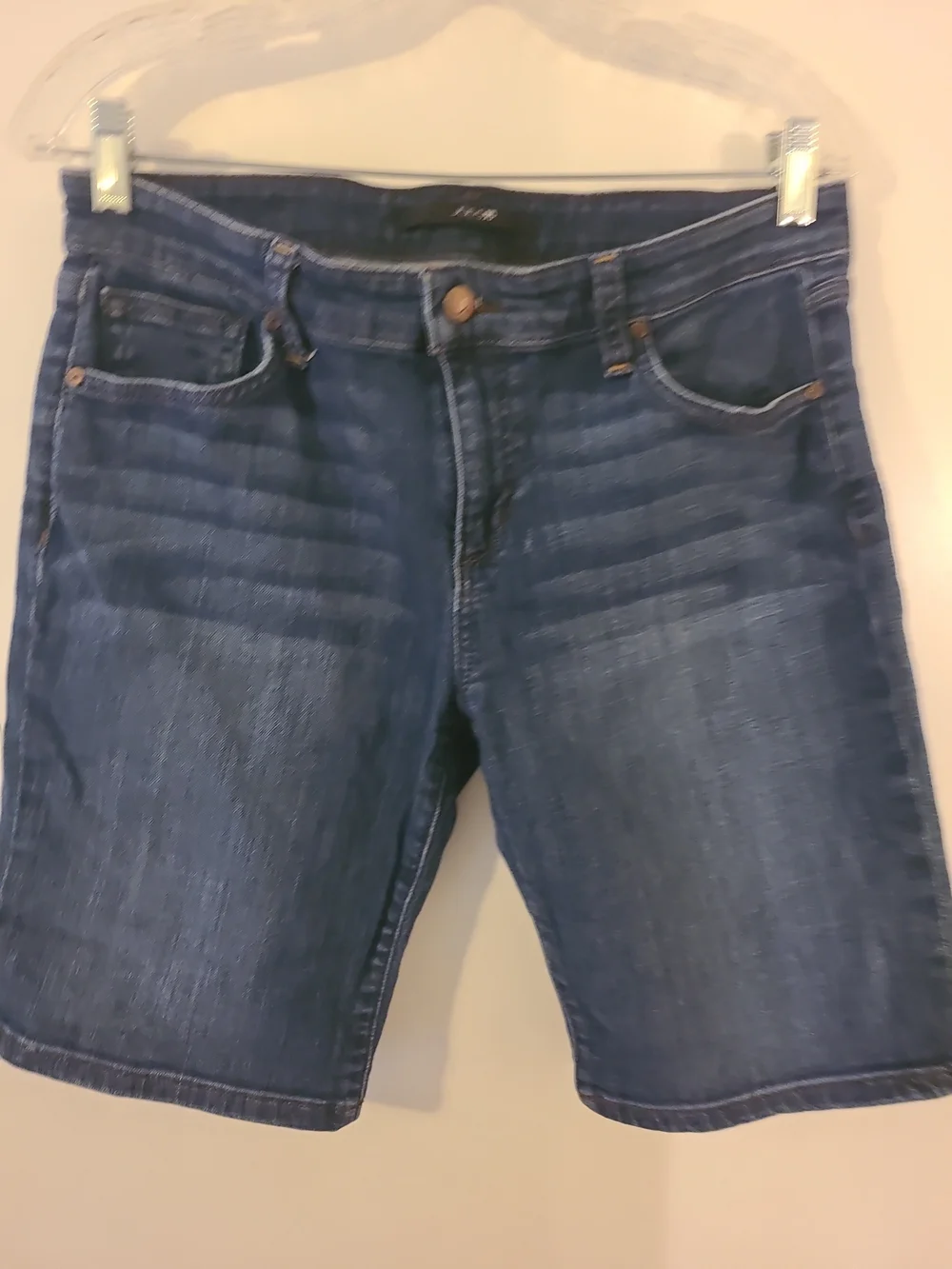 Joe’s Jeans Canna Bermuda Shorts Dark Wash Denim Stretch Knee Length High Rise
